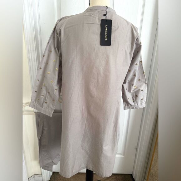 LIMELIGHT PAKISTANI DESIGNER GREY SEQUIN SHALWAR KAMEEZ 2 PIECE READY MADE - Picture 12 of 14